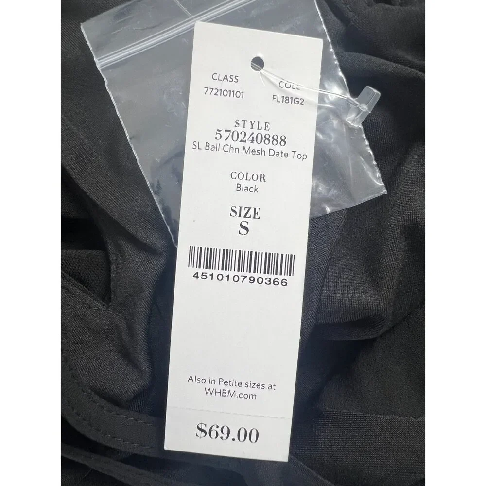 White House Black Market Ball Chain Mesh Date Top Sleeveless Women's S - NWT - Picture 8 of 12